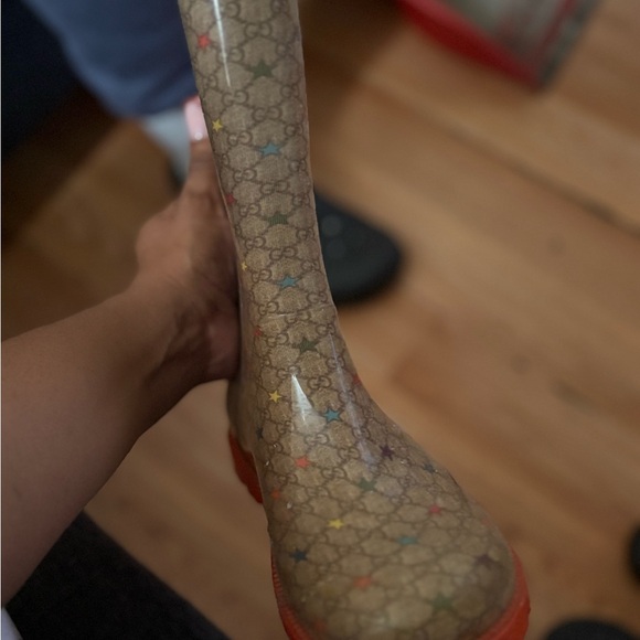 Gucci Monogram Rain Boots with Multicolor